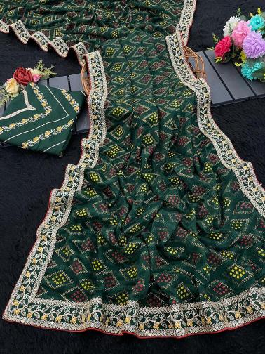 Vastrangan desiner bandhani fancy saree wholesale market in surat
